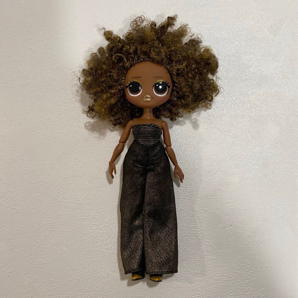 LOL Surprise OMG Fashion Doll – Curly Hair, Brown Jumpsuit Outfit & Accessories